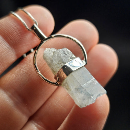Papagoite Quartz Pendant: RARE South African Papagoite Crystal, Sterling Silver Jewelry