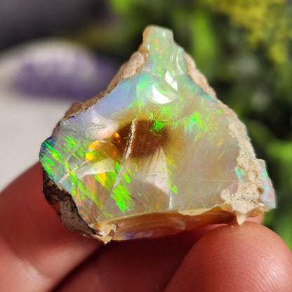 Raw Rainbow Opal Stone (6.41 grams): Rare Ghost Opal from Africa