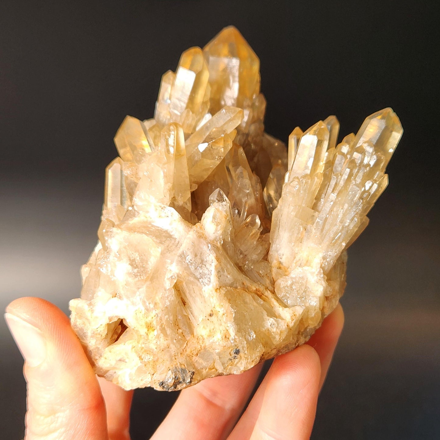 Kundalini Citrine Cluster (394 grams): Natural Congo Quartz Crystal