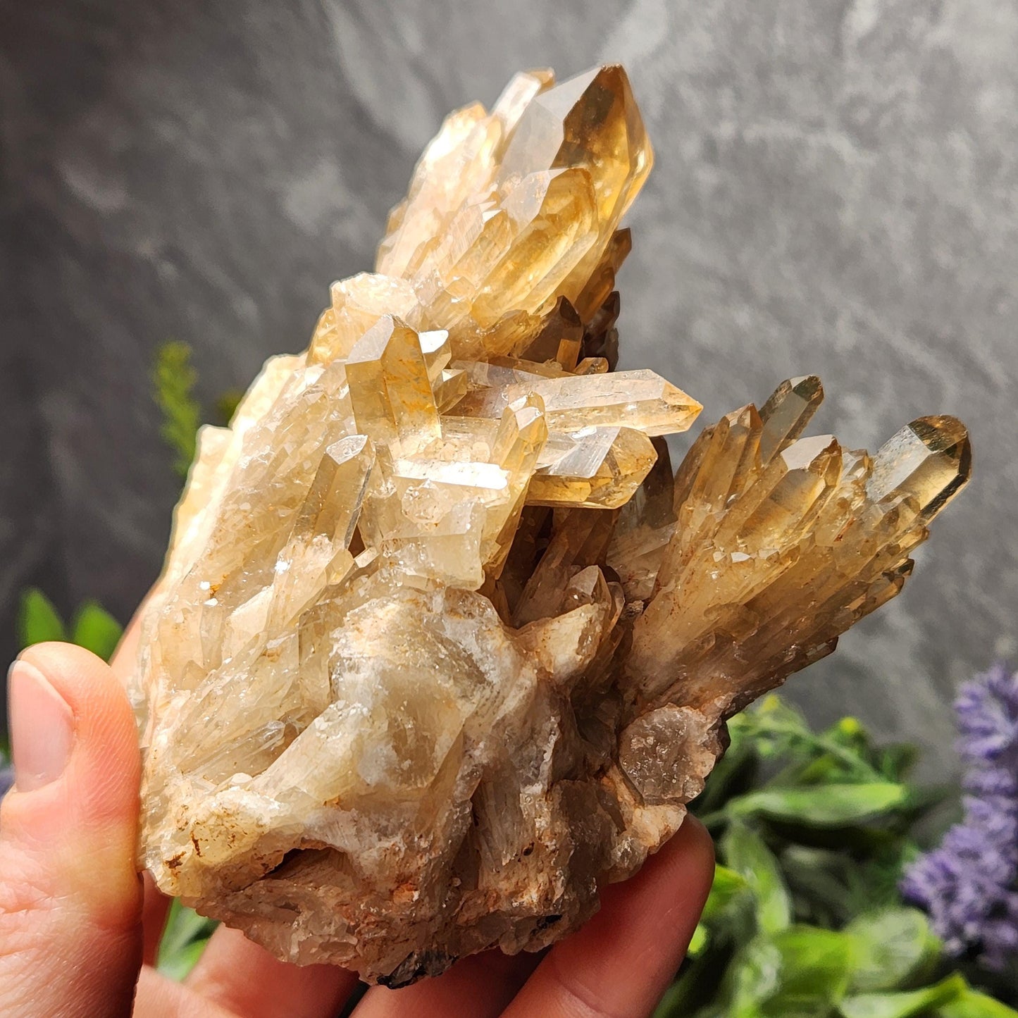 Kundalini Citrine Cluster (394 grams): Natural Congo Quartz Crystal