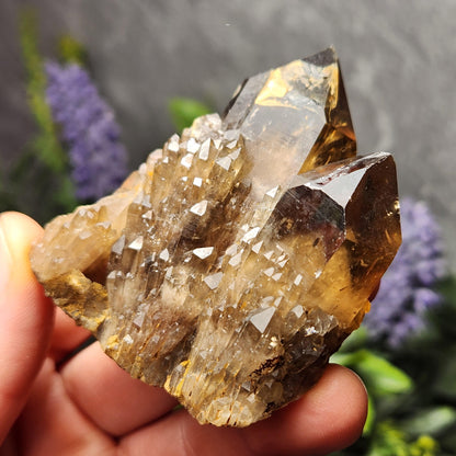 Kundalini Smoky Citrine Cluster (85g): Natural Congo Quartz Crystal, Kundalini Specimen