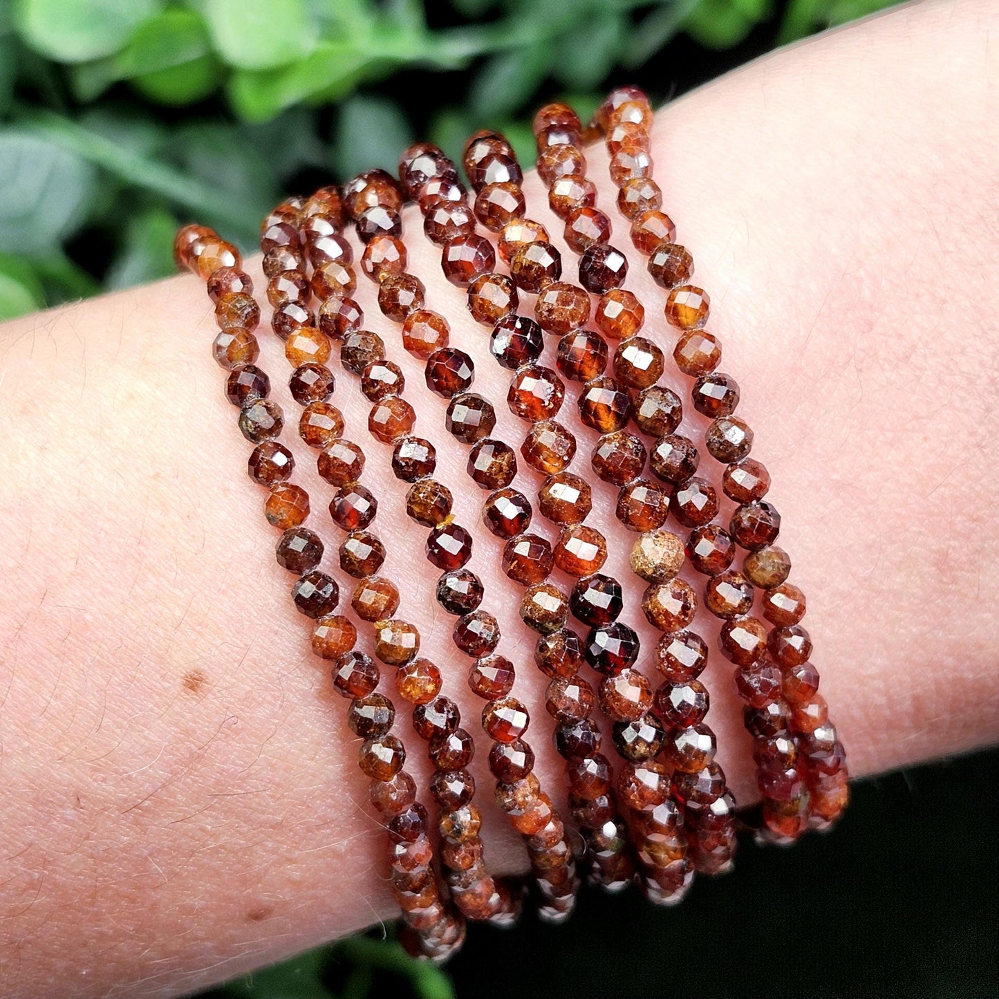 Spessartine Garnet Bracelet: Faceted Orange Garnet Beads