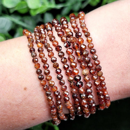 Spessartine Garnet Bracelet: Faceted Orange Garnet Beads