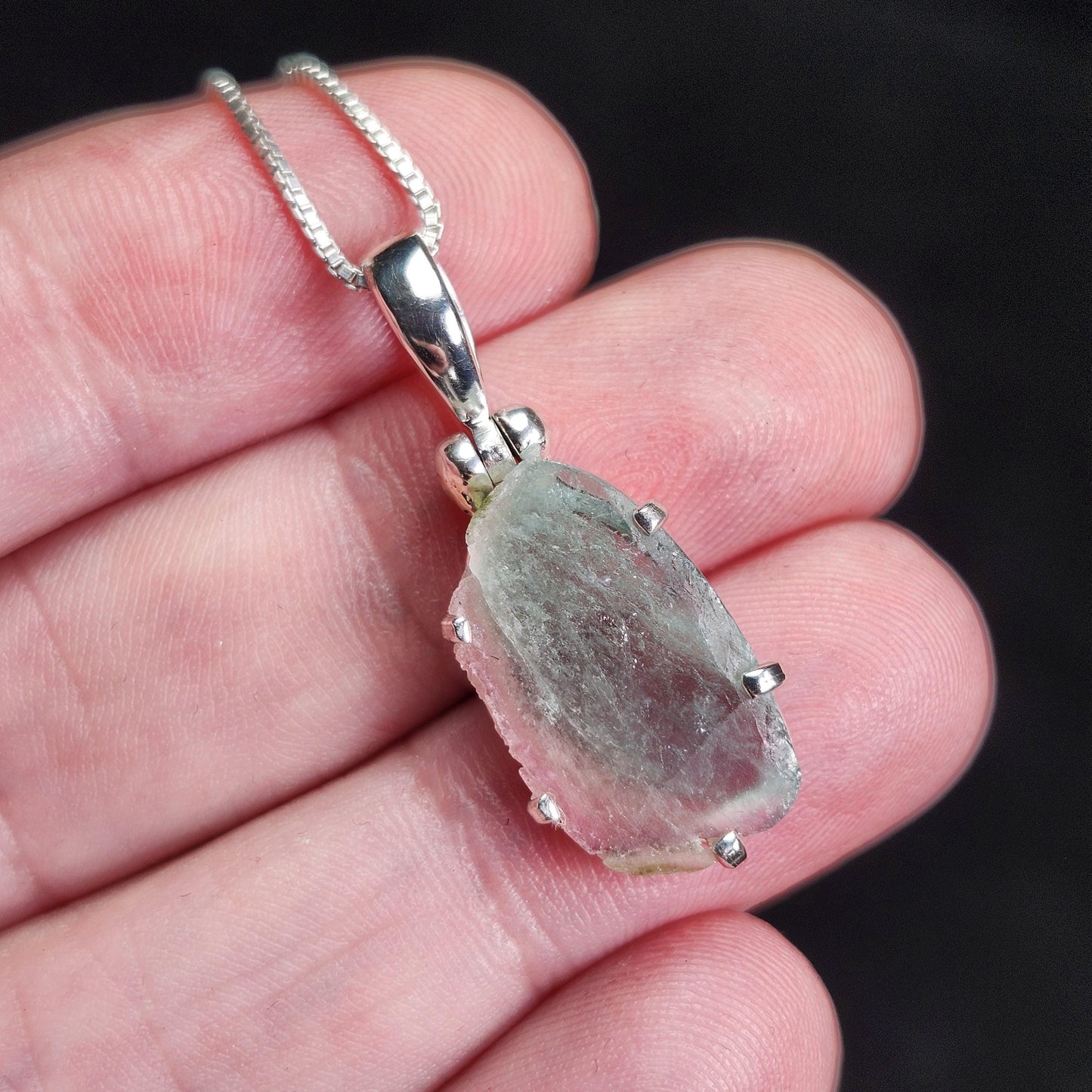 Blue Watermelon Tourmaline Pendant