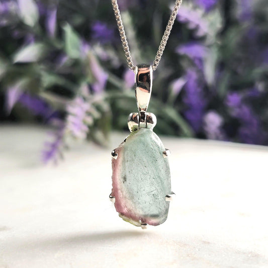 Blue Watermelon Tourmaline Pendant