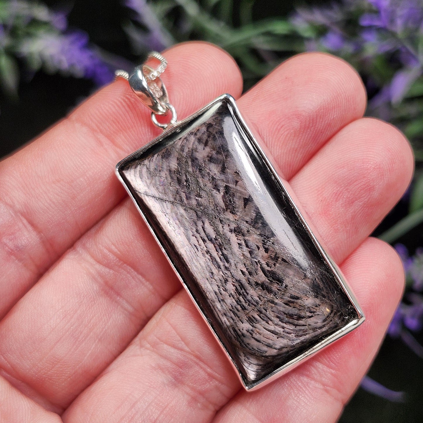 Hypersthene Sterling Silver Pendant: Chatoyant Crystal Jewelry