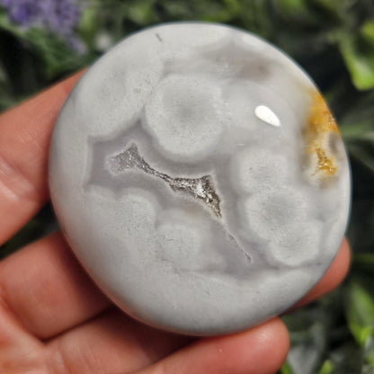 Snow Agate Palm Stone