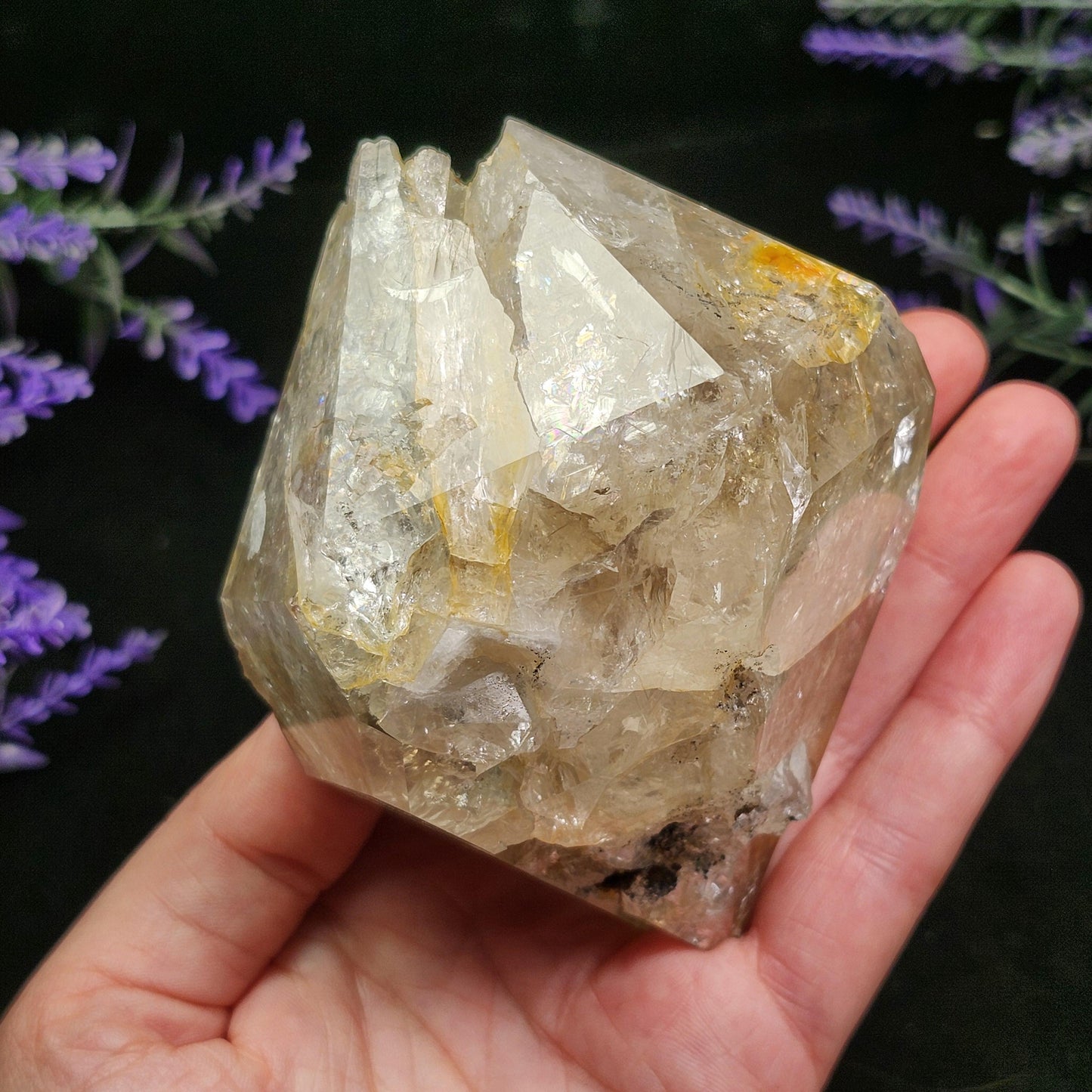 Golden Herkimer Diamond Specimen: 457g New York Quartz Crystal, Massive Herkimer