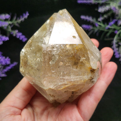 Golden Herkimer Diamond Specimen: 457g New York Quartz Crystal, Massive Herkimer