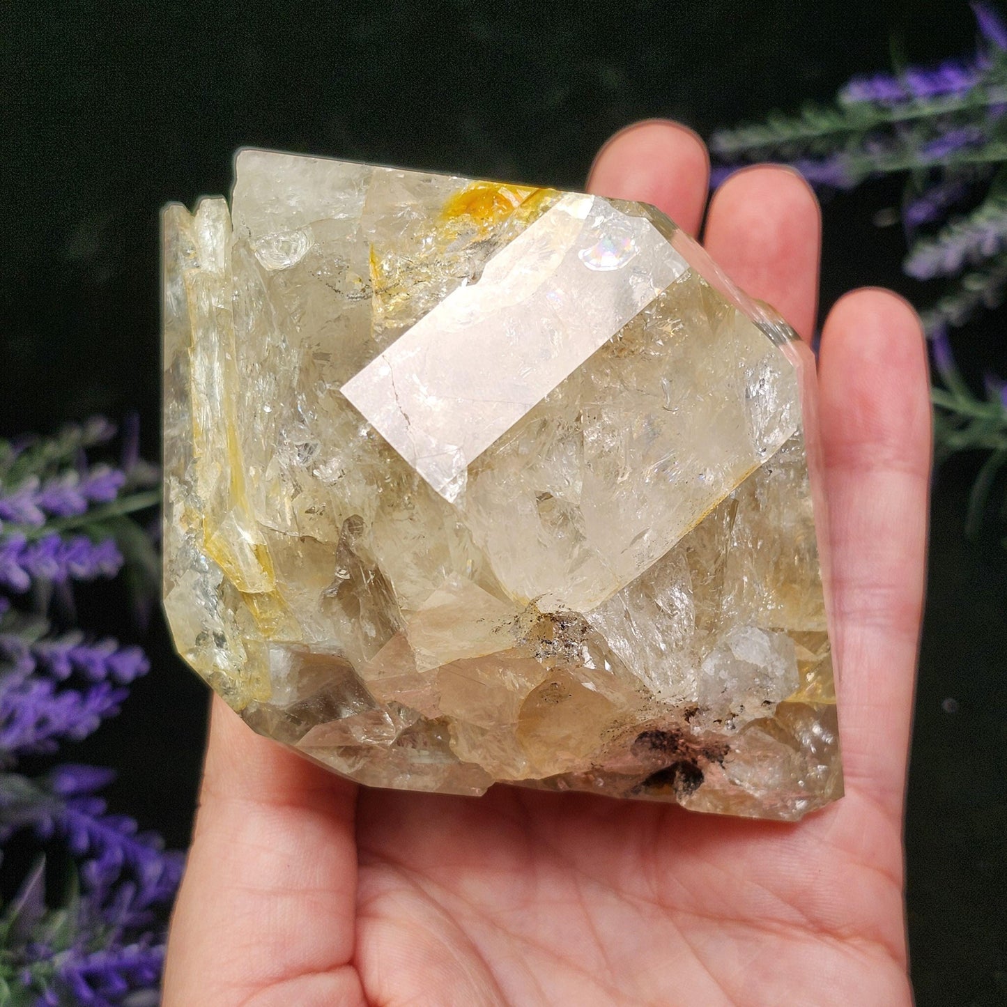 Golden Herkimer Diamond Specimen: 457g New York Quartz Crystal, Massive Herkimer