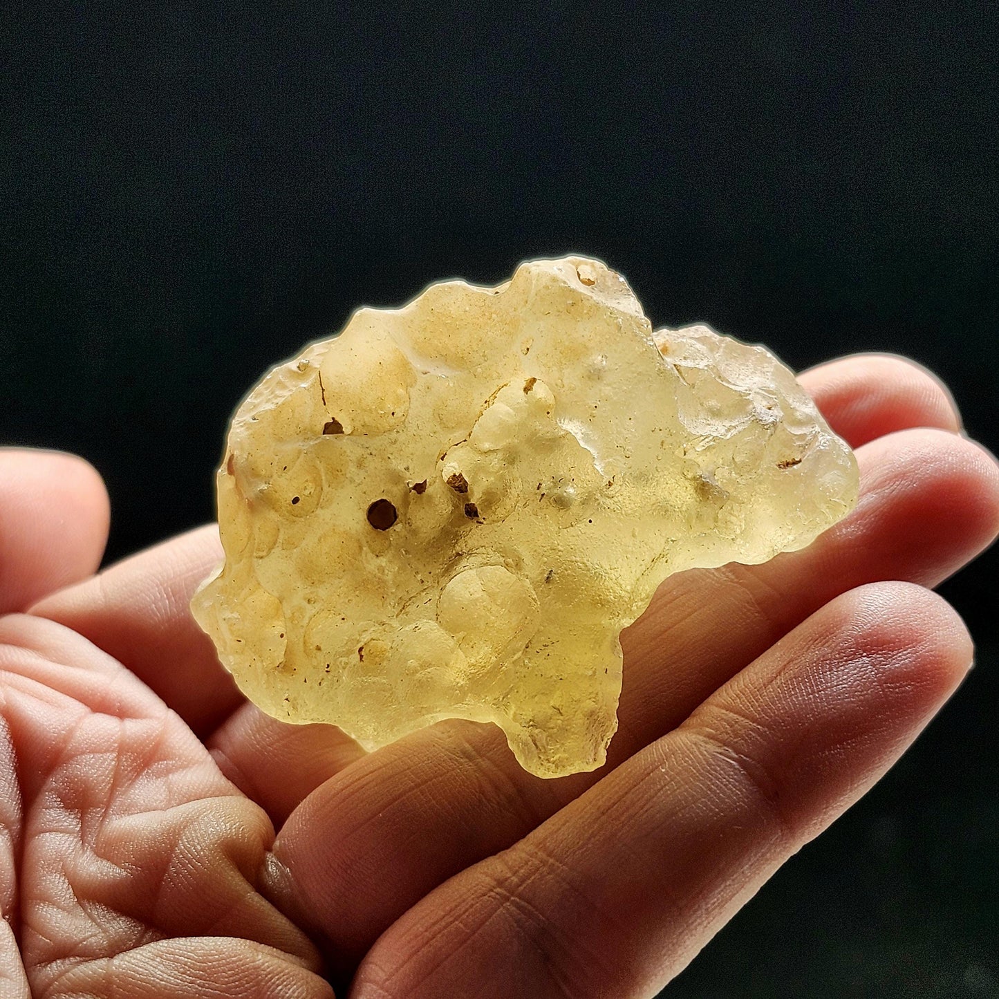 Libyan Desert Glass with Cristobalite Spheres 38.29g