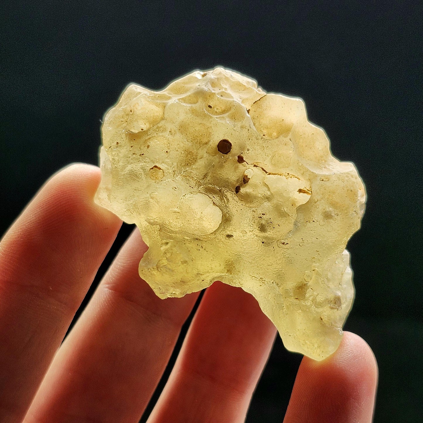 Libyan Desert Glass with Cristobalite Spheres 38.29g