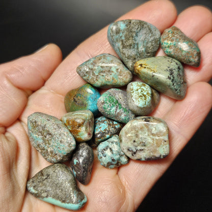 Turquoise Polished Crystal: Tumbled Natural Blue