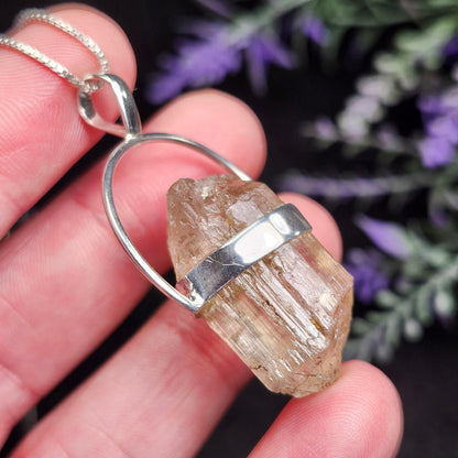 Golden Scapolite Sterling Silver Pendant: Stone of Success