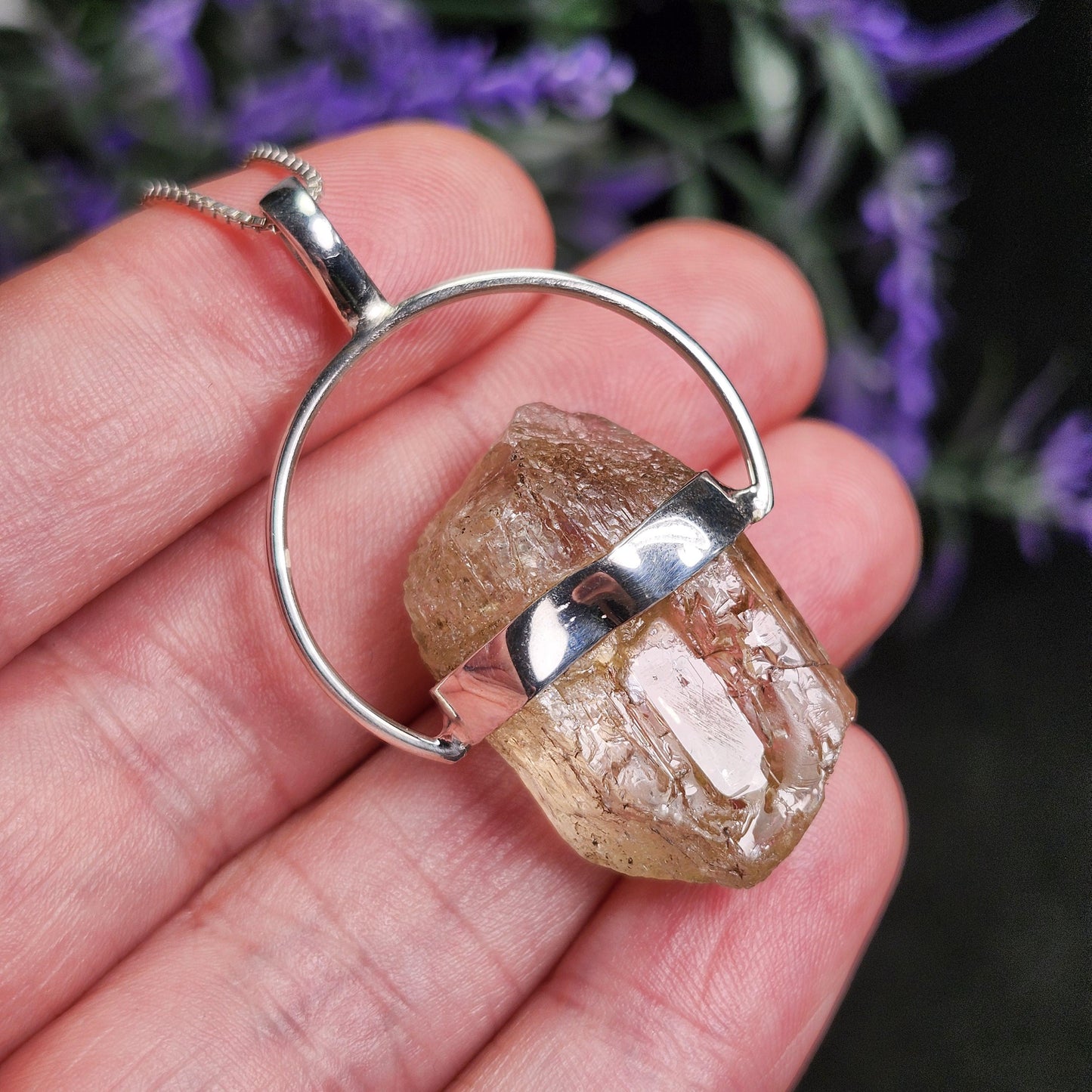 Golden Scapolite Sterling Silver Pendant: Stone of Success