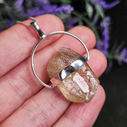 Golden Scapolite Sterling Silver Pendant: Stone of Success