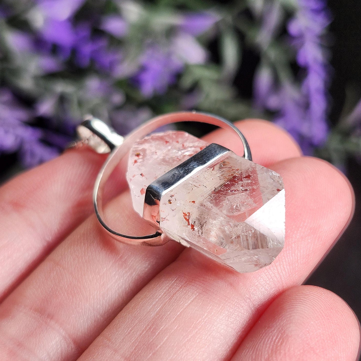 Harlequin Brandberg Quartz Sterling Silver Pendant