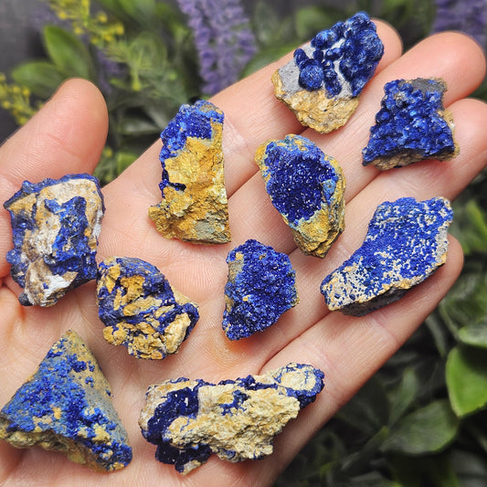 Raw Azurite Crystal Specimen: Blue Azurite Malachite