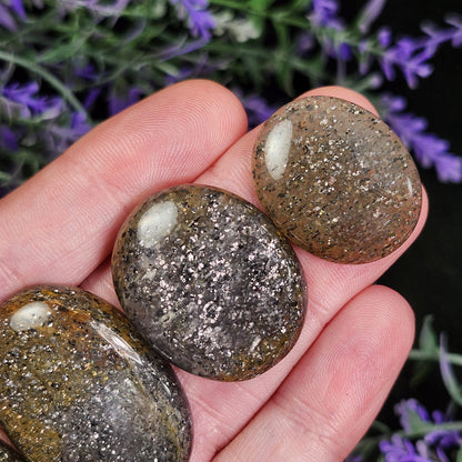 Hematite Black "Sunstone" Quartz Cabochon