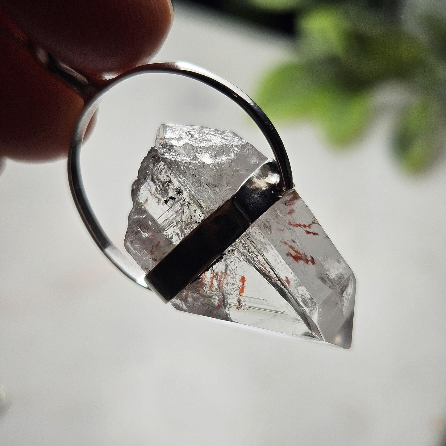 Harlequin Brandberg Quartz Sterling Silver Pendant