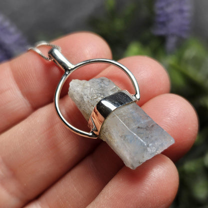 Papagoite Quartz Pendant: RARE South African Papagoite Crystal, Sterling Silver Jewelry