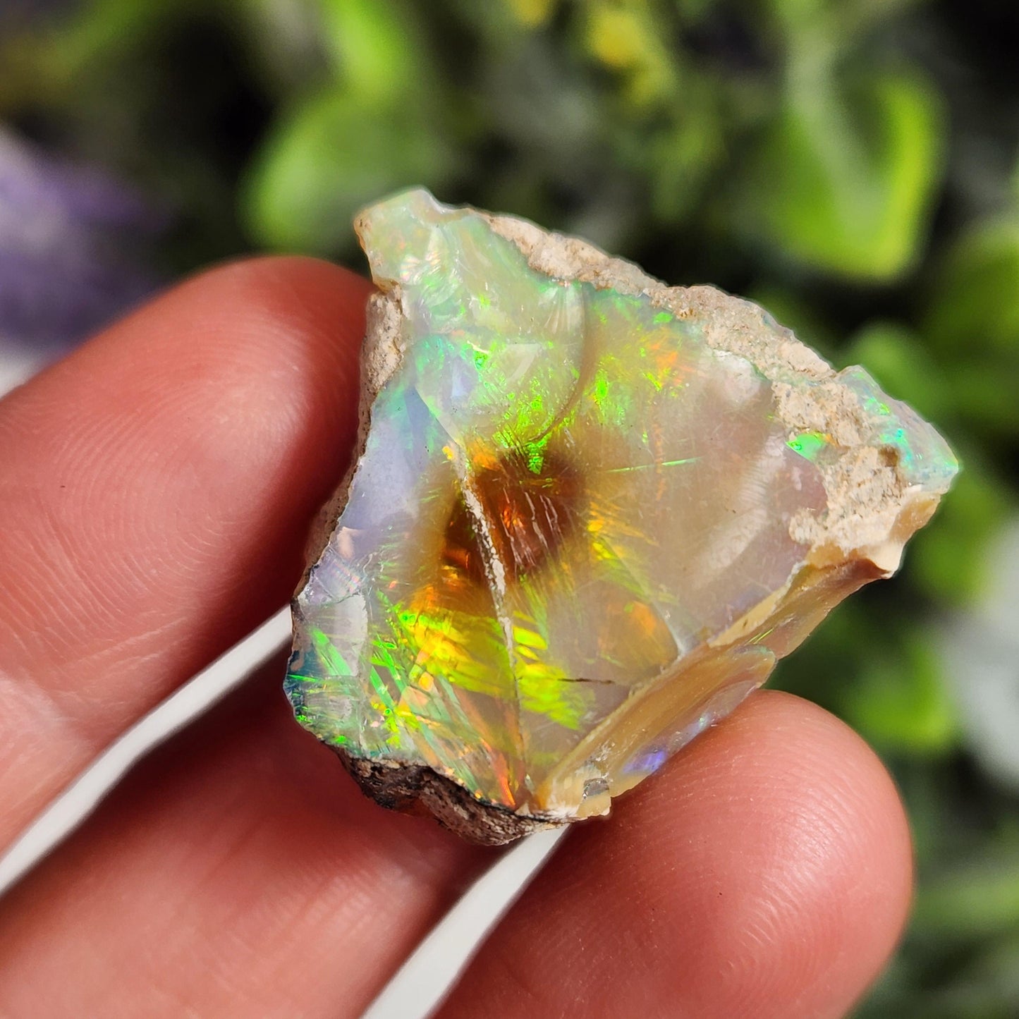 Raw Rainbow Opal Stone (6.41 grams): Rare Ghost Opal from Africa