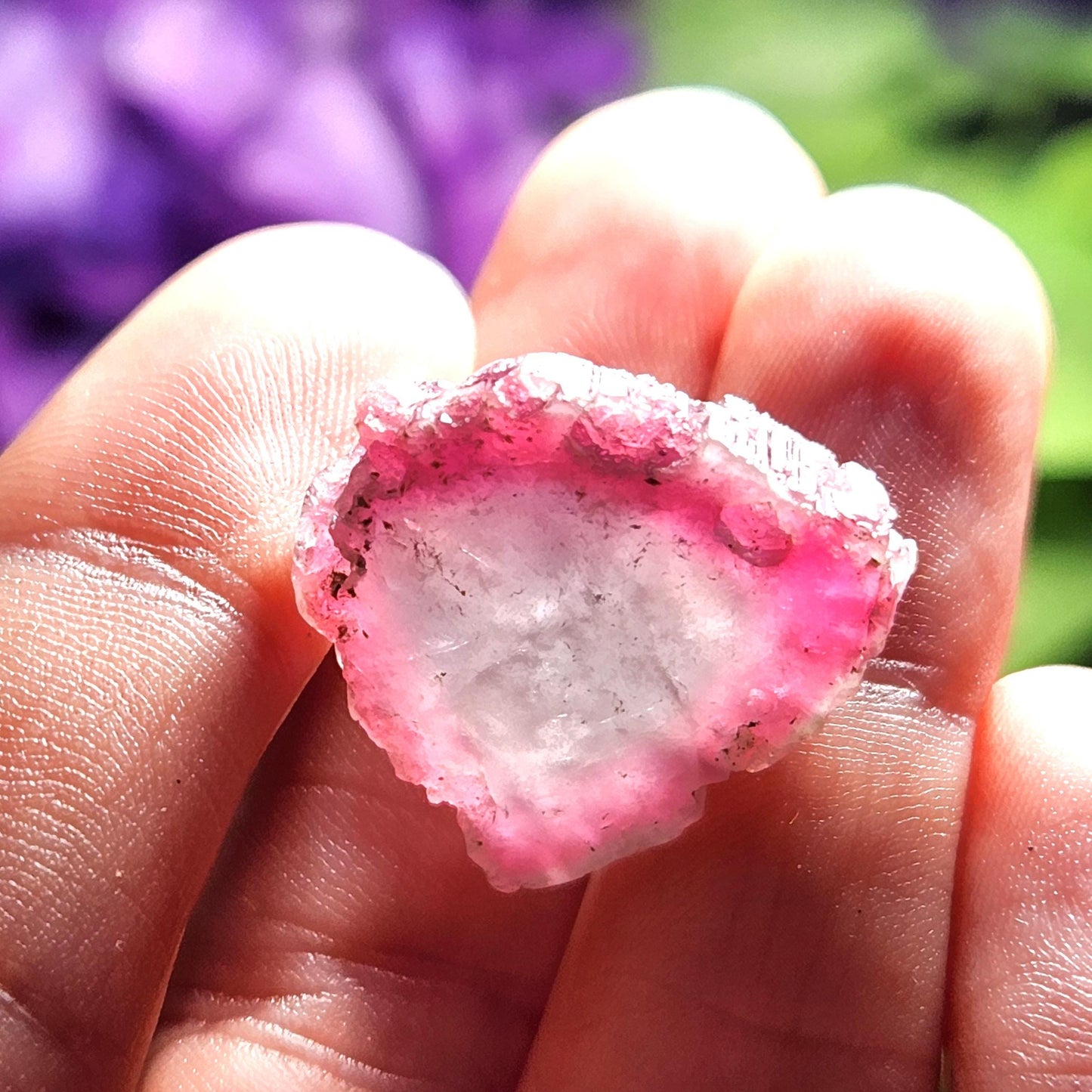 Purple & Pink Tourmaline Slice 5.40g, Watermelon Tourmaline Crystal – Polished Tourmaline Slice