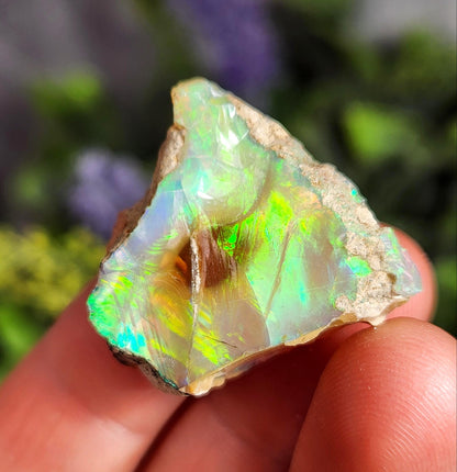 Raw Rainbow Opal Stone (6.41 grams): Rare Ghost Opal from Africa
