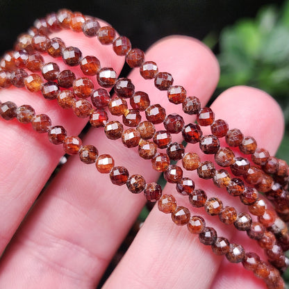Spessartine Garnet Bracelet: Faceted Orange Garnet Beads