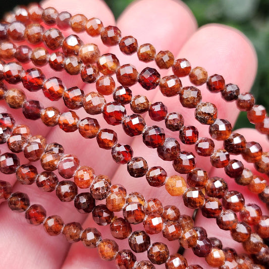 Spessartine Garnet Bracelet: Faceted Orange Garnet Beads