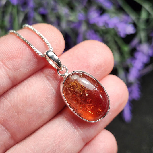 Spessartine Garnet Sterling Silver Pendant