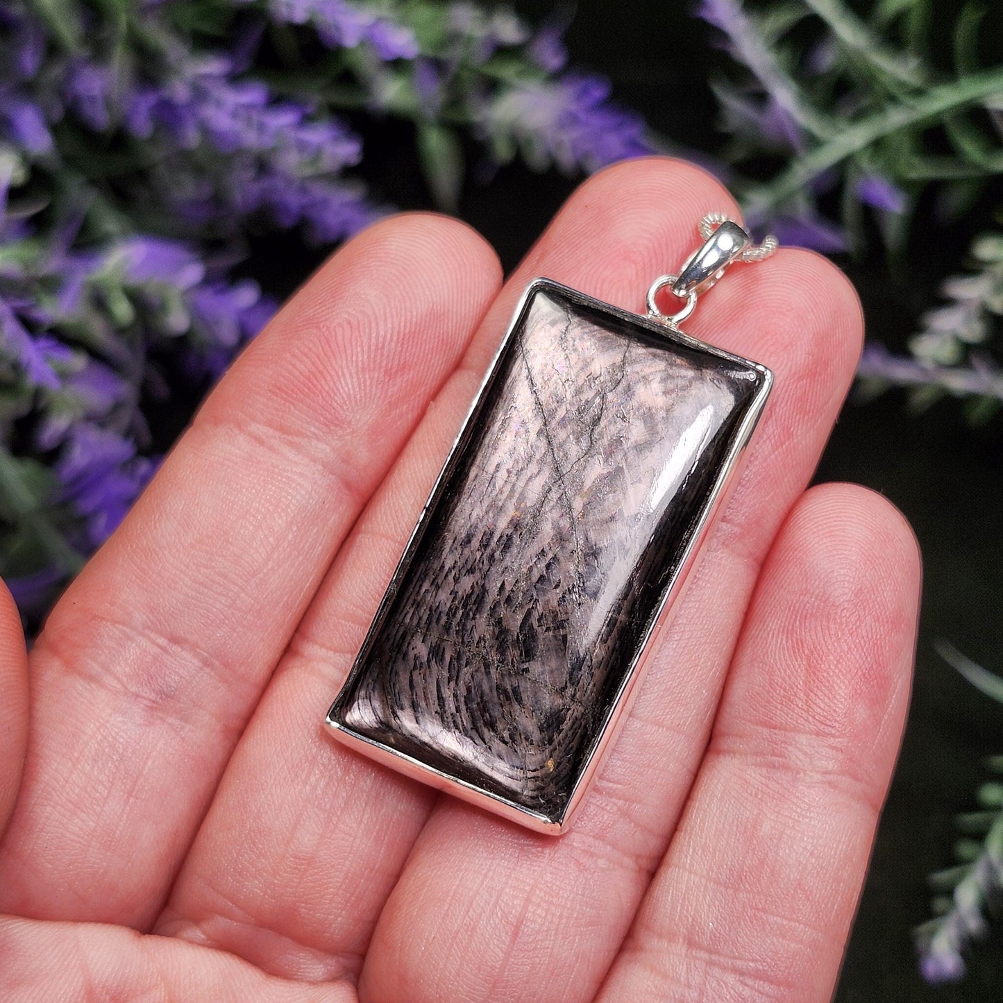 Hypersthene Sterling Silver Pendant: Chatoyant Crystal Jewelry