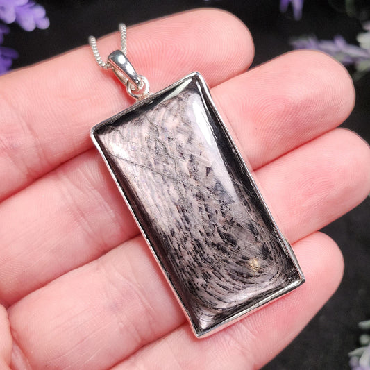 Hypersthene Sterling Silver Pendant: Chatoyant Crystal Jewelry