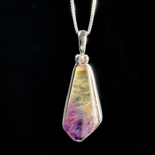 Sterling Silver Super 7 Pendant: Amethyst Cacoxenite Crystal