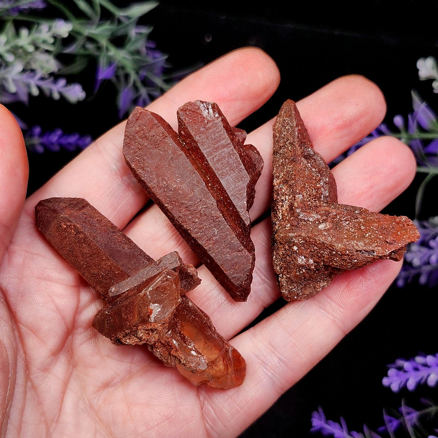 Red Hematite Quartz Crystal