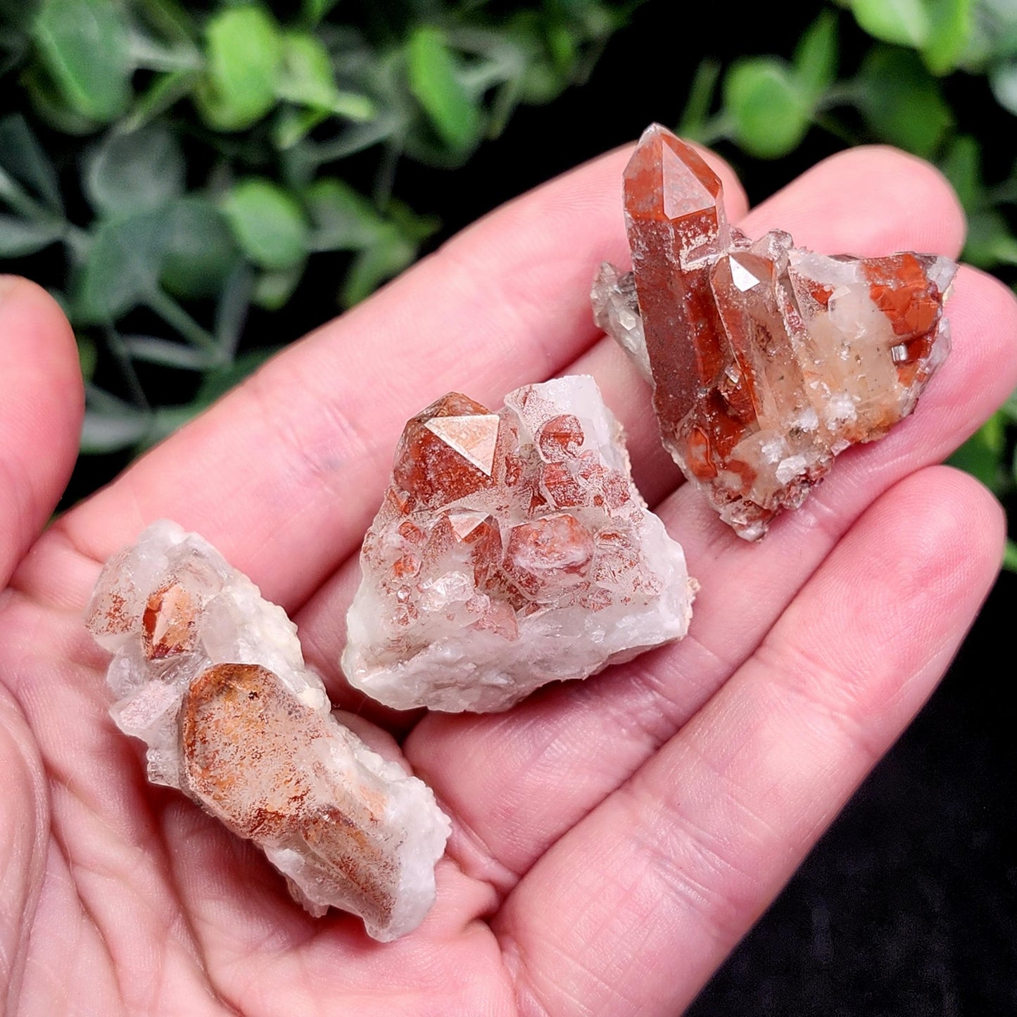 Orange River Phantom Quartz Crystal Cluster: Hematite Inclusions