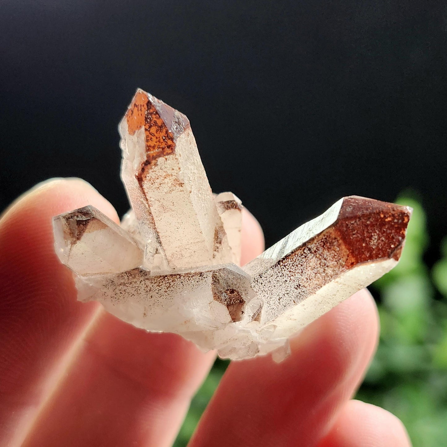 Orange River Phantom Quartz Crystal Cluster: Hematite Inclusions