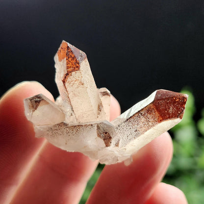 Orange River Phantom Quartz Crystal Cluster: Hematite Inclusions