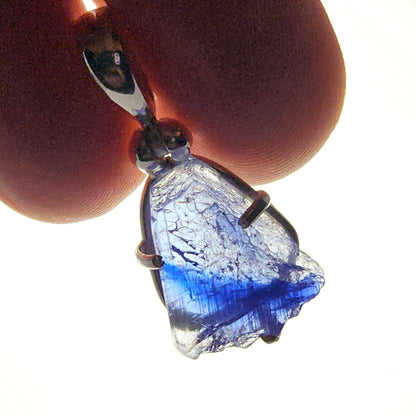 Tanzanite Crystal Pendant, Sterling Silver Handmade Necklace
