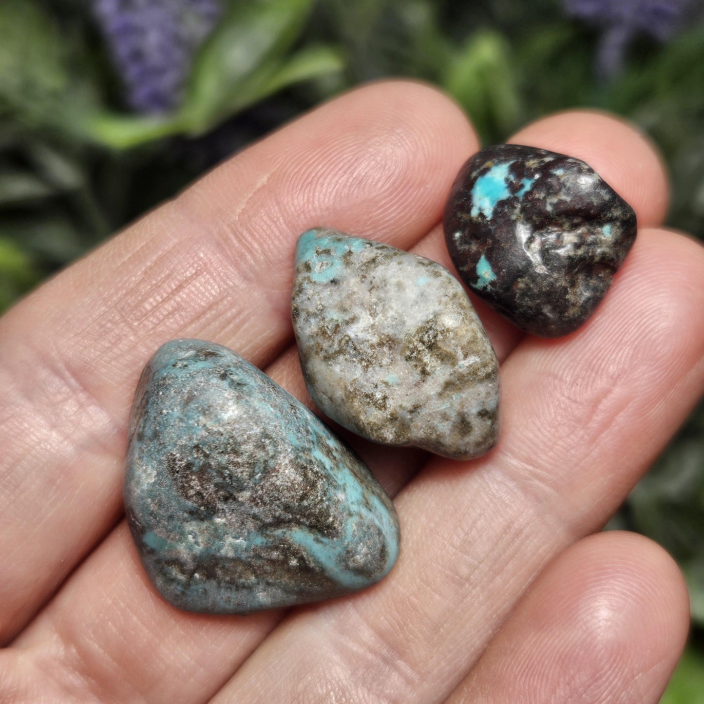 Turquoise Polished Crystal: Tumbled Natural Blue