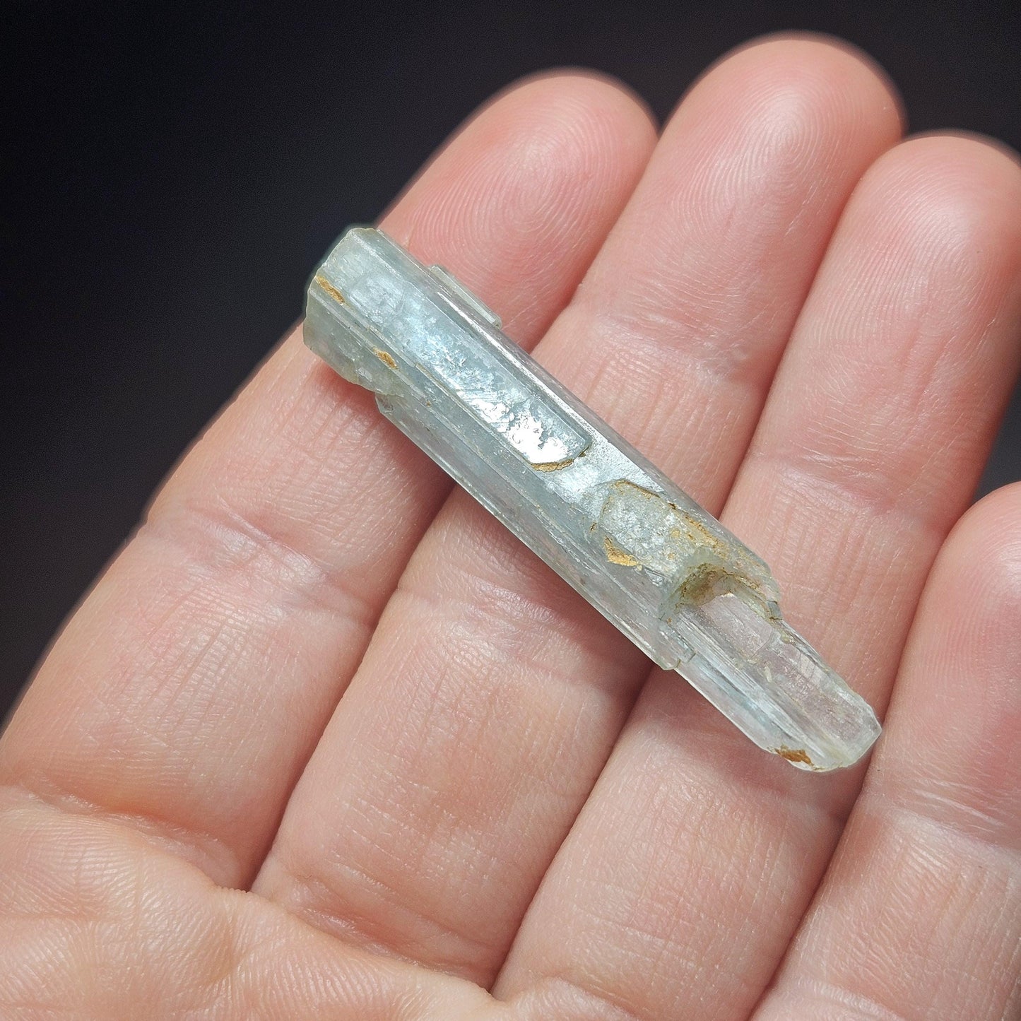 Raw Aquamarine Crystal (4.36 grams): Nigerian Blue Aquamarine Stone, Natural Crystal