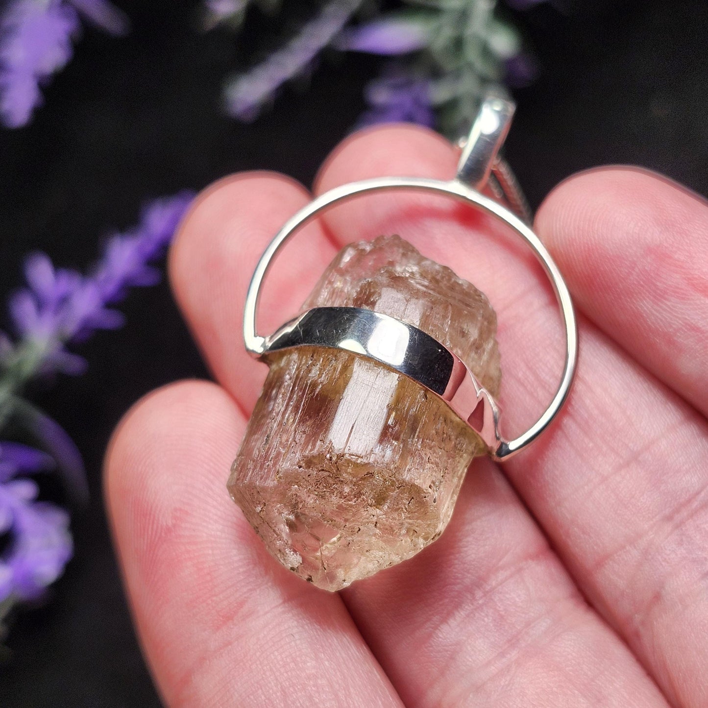 Golden Scapolite Sterling Silver Pendant: Stone of Success