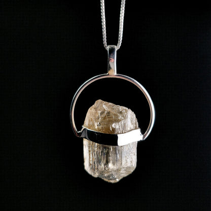 Golden Scapolite Sterling Silver Pendant: Stone of Success