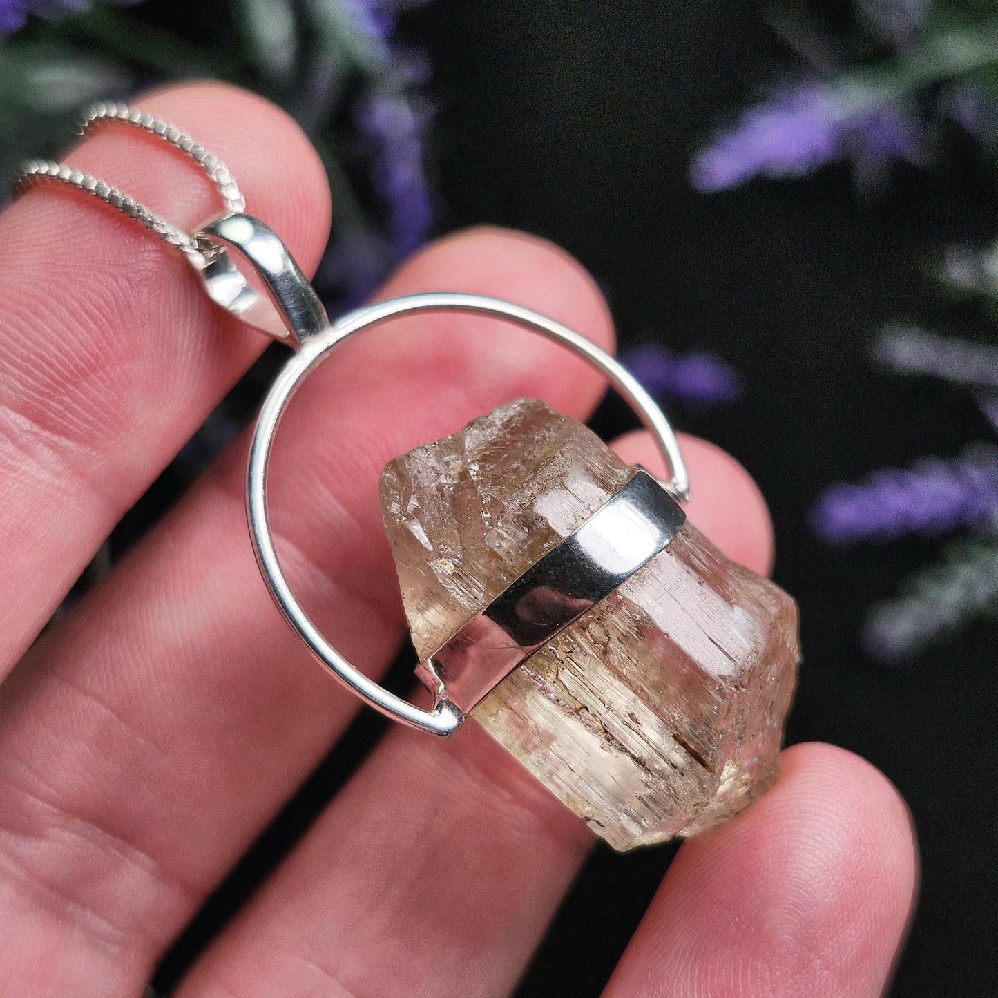 Golden Scapolite Sterling Silver Pendant: Stone of Success