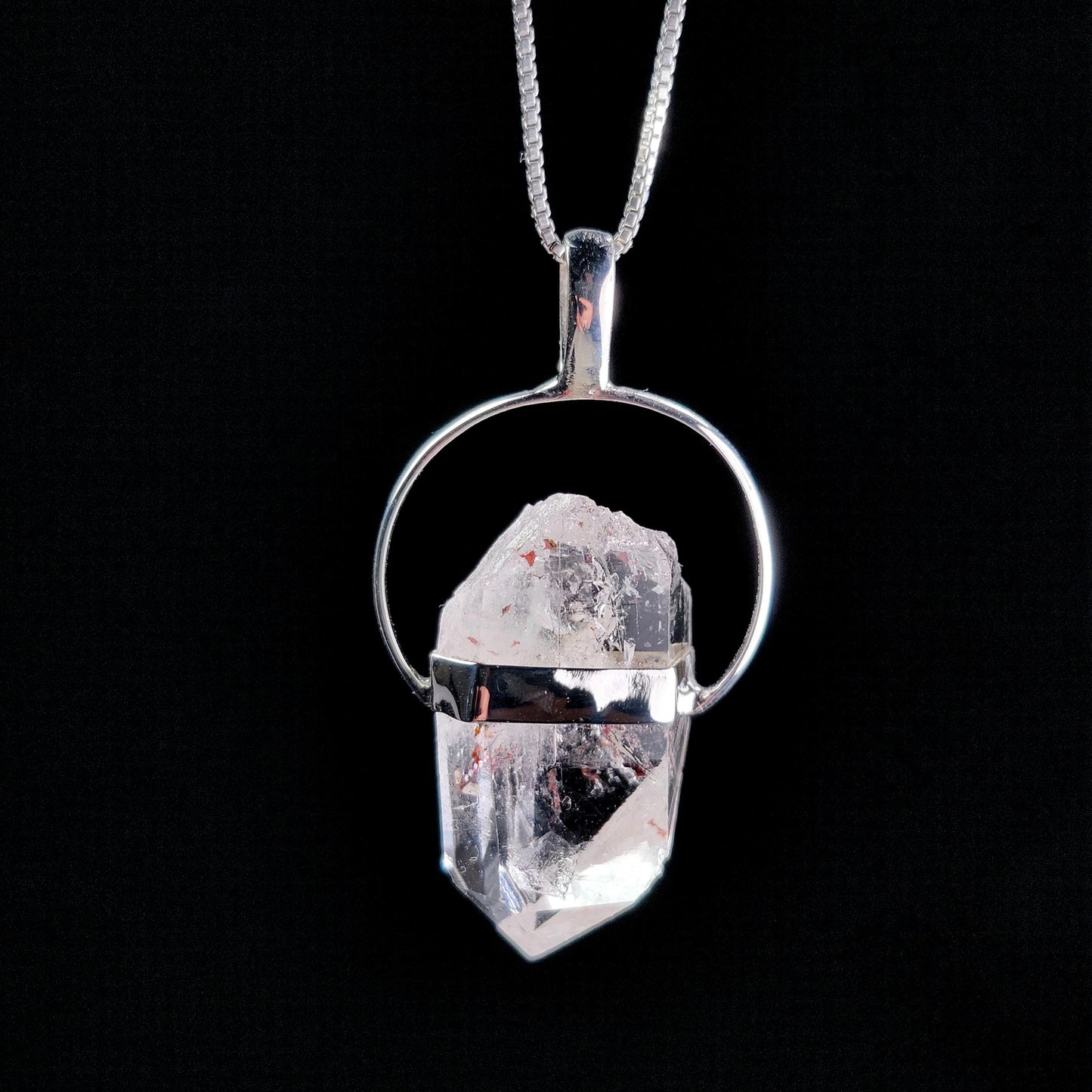 Harlequin Brandberg Quartz Sterling Silver Pendant