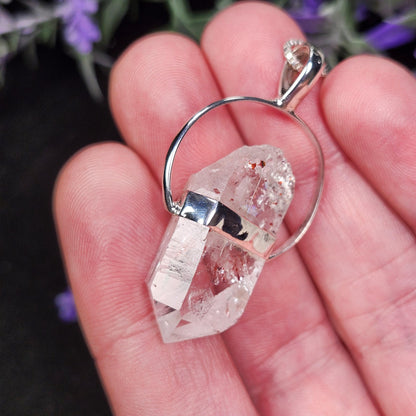 Harlequin Brandberg Quartz Sterling Silver Pendant