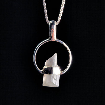 Siberian Danburite Sterling Silver Pendant: Rare Crystal Jewelry