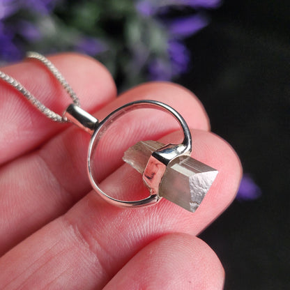 Siberian Danburite Sterling Silver Pendant: Rare Crystal Jewelry