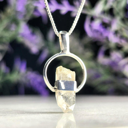Siberian Danburite Sterling Silver Pendant: Rare Crystal Jewelry