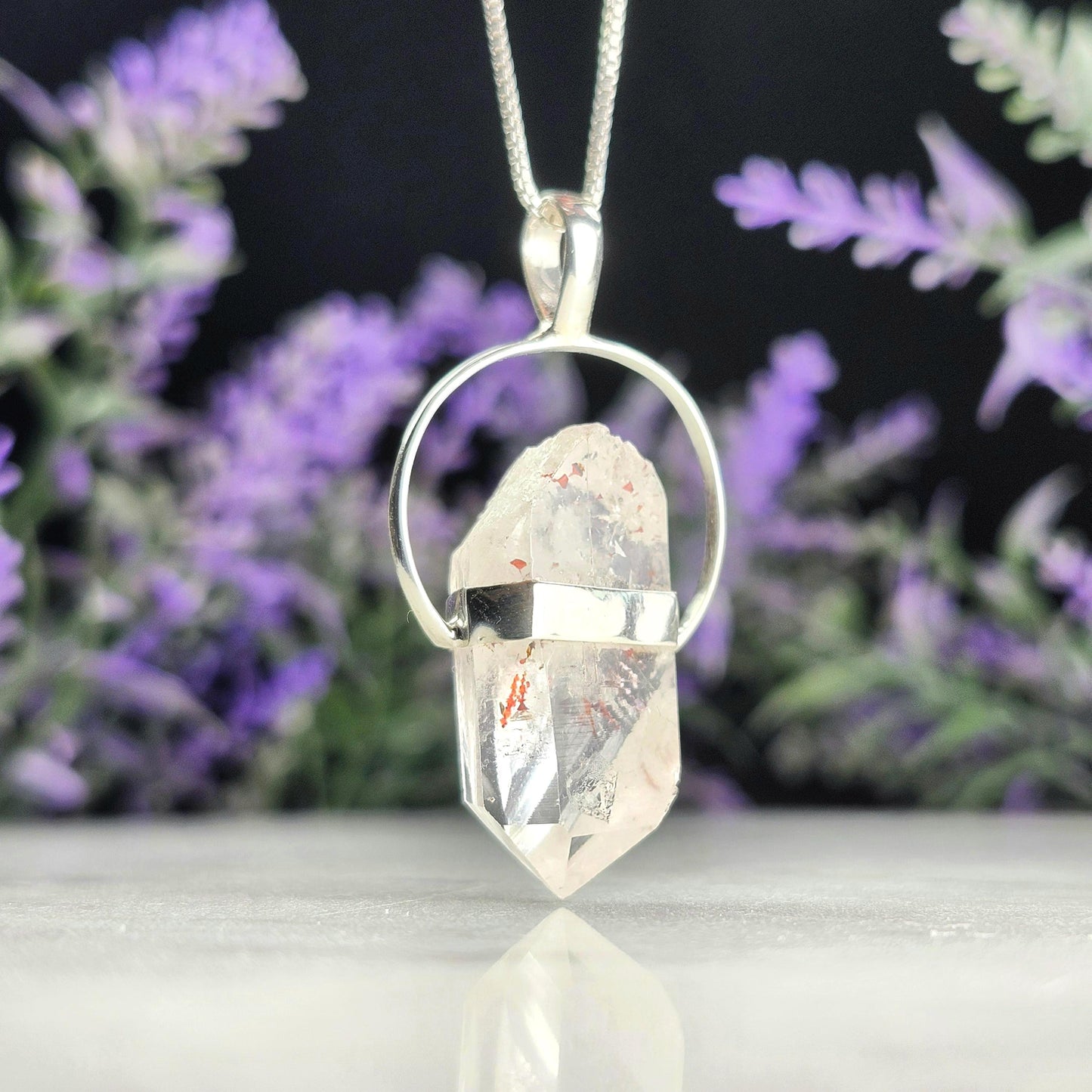Harlequin Brandberg Quartz Sterling Silver Pendant